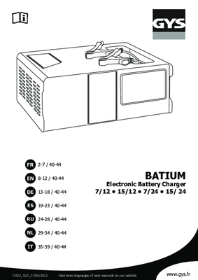 Batteries et accessoires - Chargeurs - Chargeur électronique BATIUM 6-12-24 V