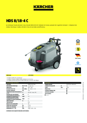 Nettoyeurs, aspirateurs - Nettoyeurs - Nettoyeur HDS triphasé 800L/H 180 bar