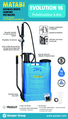 Pulvérisation - Pulvérisateur - Pulvérisateur à dos EVOLUTION 16L