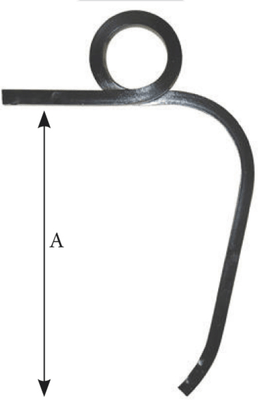 Pièces d'usure disque et dent - Cultivateurs - Dent carrée double spire 35 x 35 gauche BIANCHI adaptable