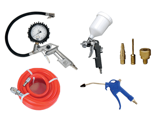 Compresseurs, outils pneumatiques - Accessoires - Kit 7 accessoires d'air