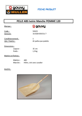 Equipement ferme, jardin - Outils emmanchés - Pelle à ensilage en ABS + manche