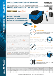 Compresseurs, outils pneumatiques - Accessoires - Enrouleur tuyau d'air 15 m