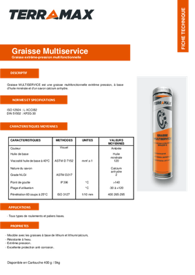 Lubrifiants - Graisses - Graisse multiservice