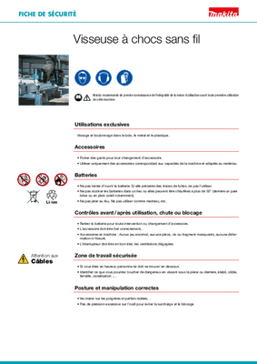 Electroportatifs - Perçeuses, visseuses - Visseuse à chocs 18V 180 NM DTD171ZJ