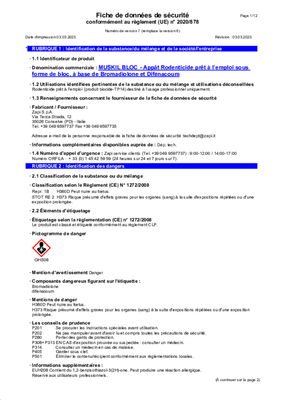 Lutte anti-nuisibles - Produits anti-nuisibles - Raticide souricide bloc 5 kg