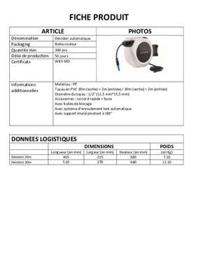 Arrosage, tuyaux - Tuyaux - Enrouleur de tuyau d'arrosage